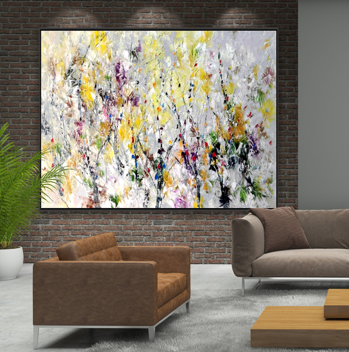 Abstract Painting, Abstract Flowers, Oil on Canvas, Soft Abstract Artwork, &quot;Summer Field&quot;