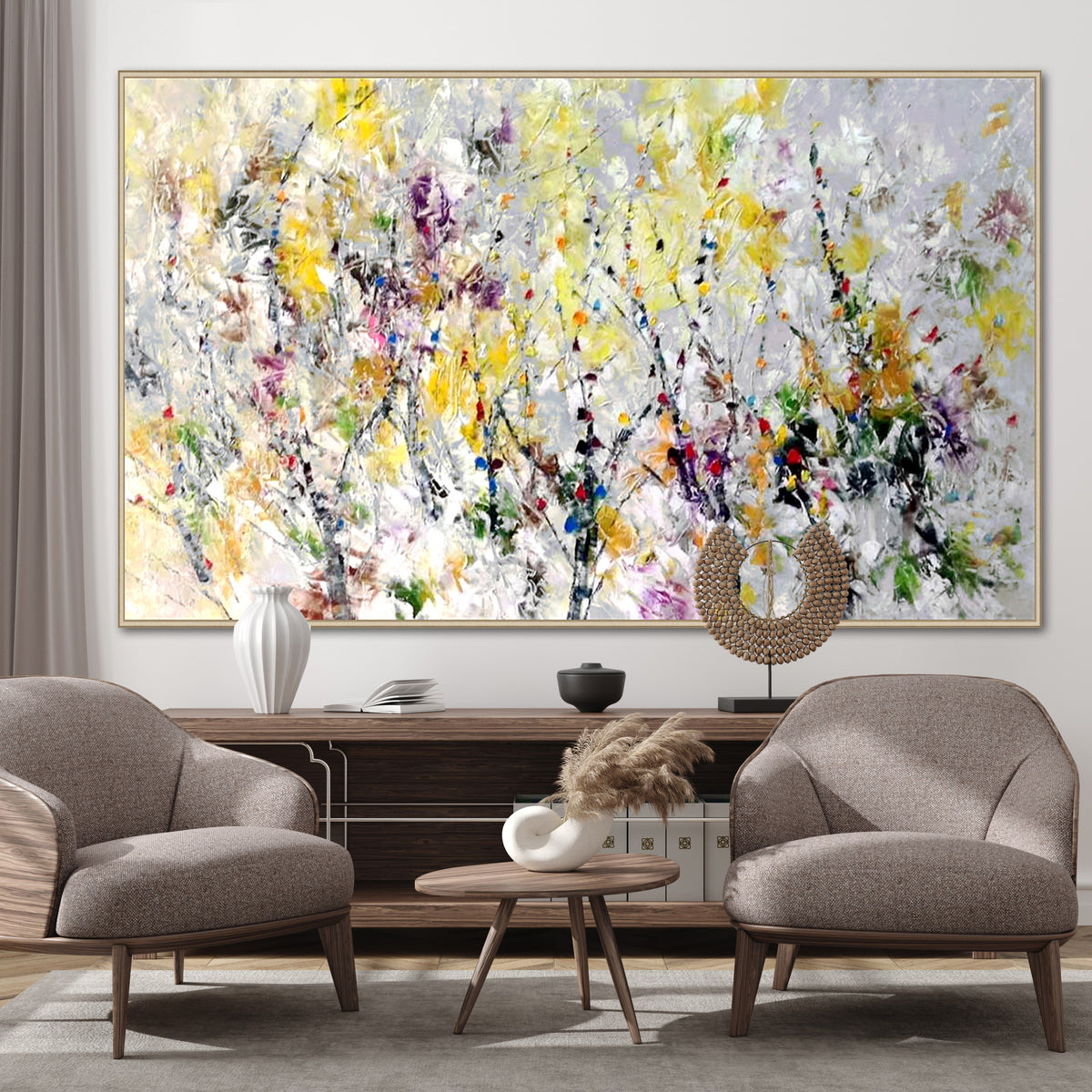 Abstract Painting, Abstract Flowers, Oil on Canvas, Soft Abstract Artwork, &quot;Summer Field&quot;