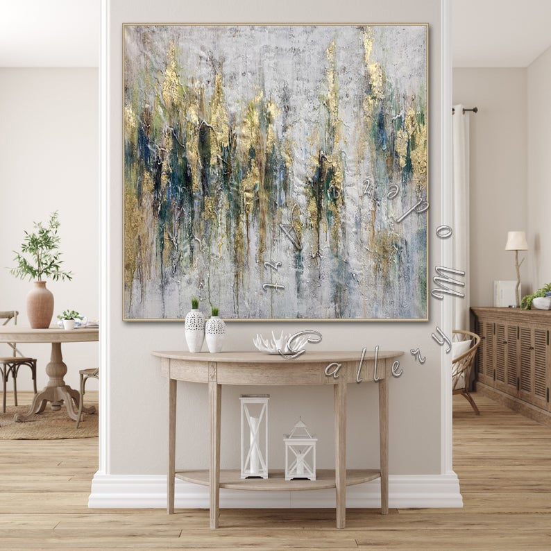 Large Gold Leaf Abstract Original Painting