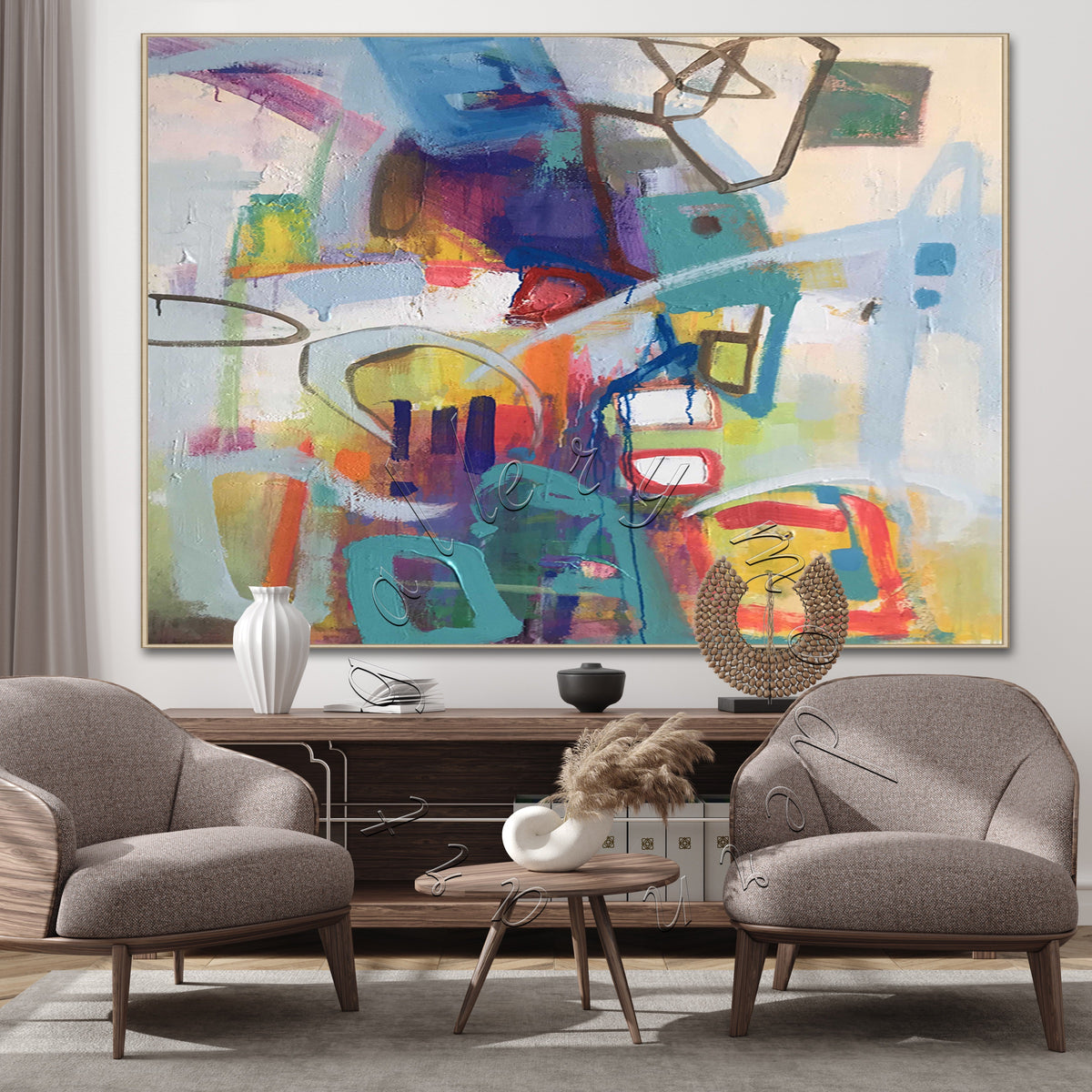 Modern Abstract Painting, Colorful Canvas Wall Art