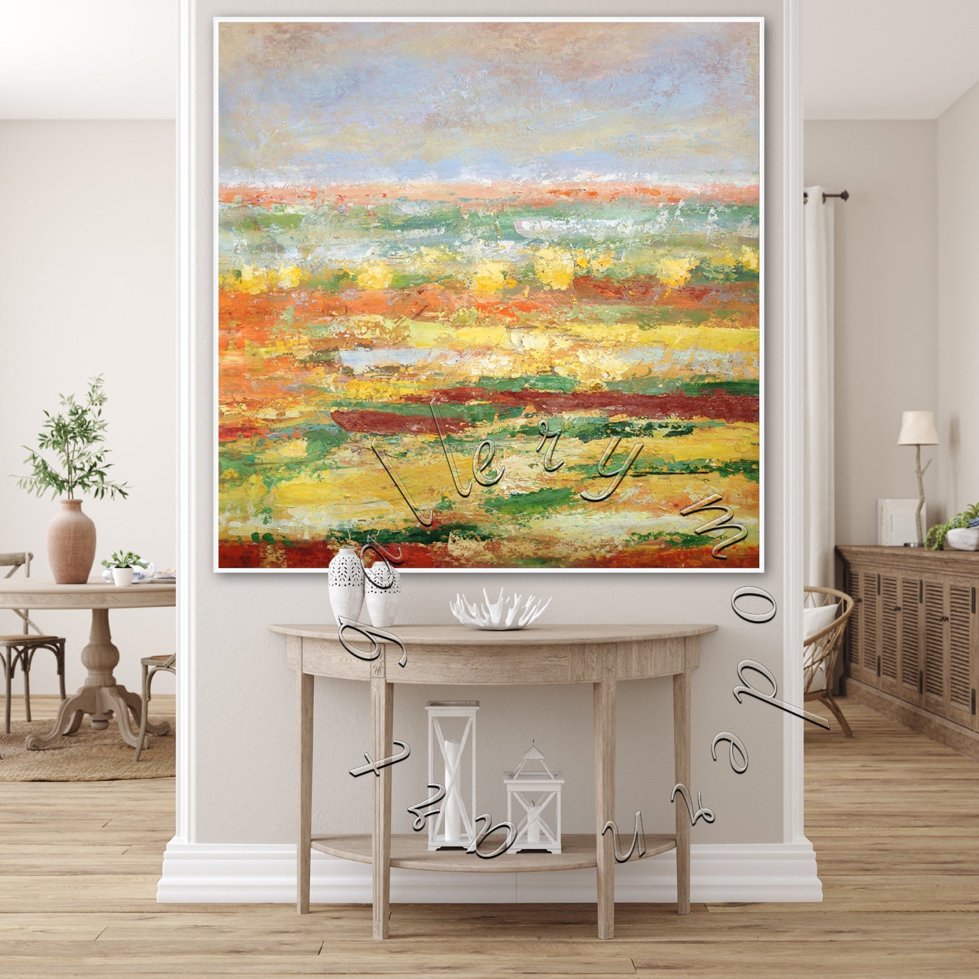 Abstract Landscape on Raw buy Canvas - 8.5”x6.5” - Original Painting by SamanthaAllysonArt