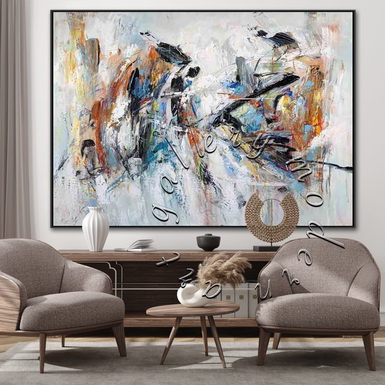 Large Abstract Original Painting, Oversize Abstract Artwork, Canvas Wall Art