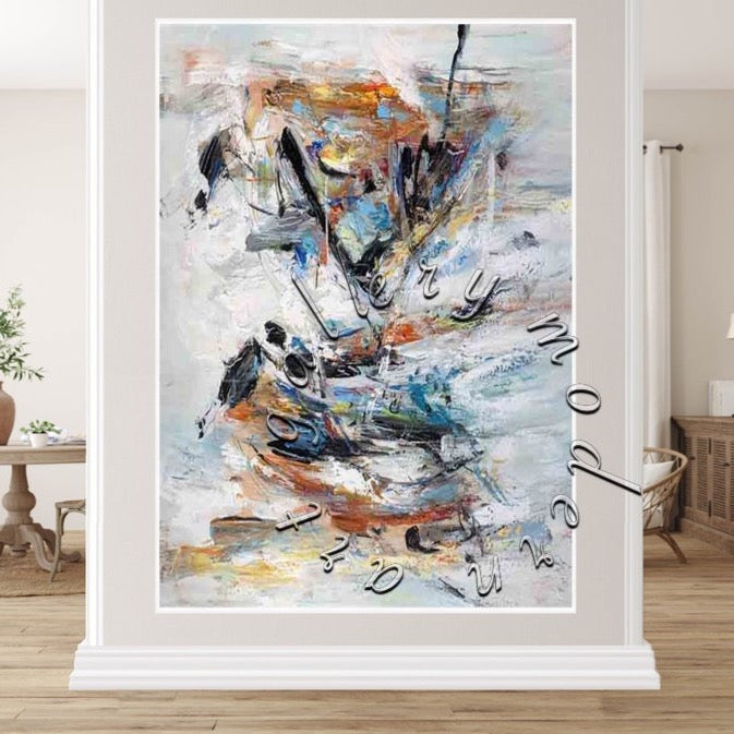 Large Abstract Original Painting, Oversize Abstract Artwork, Canvas Wall Art