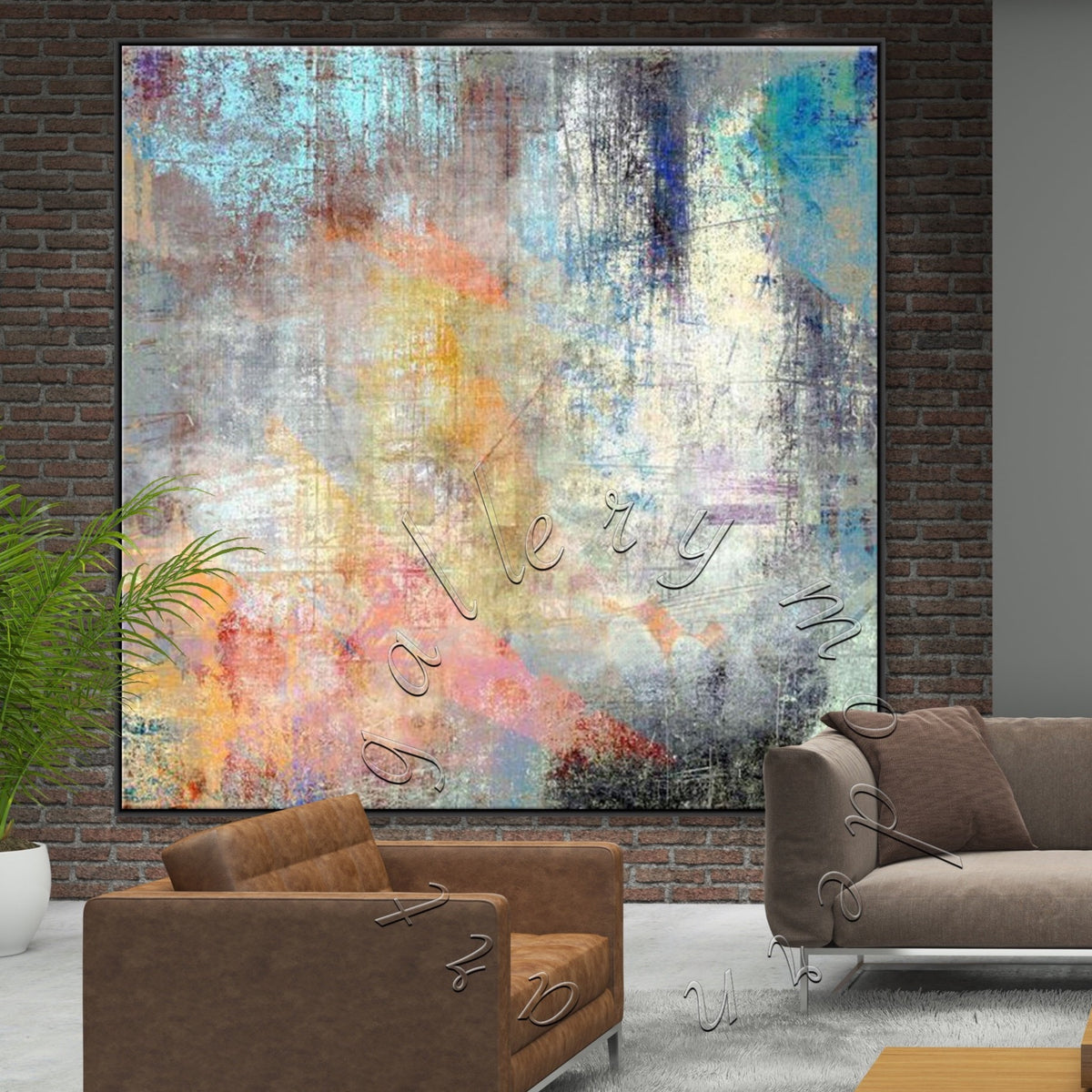 Large Abstract Canvas, Original Painting, Framed Wall Art