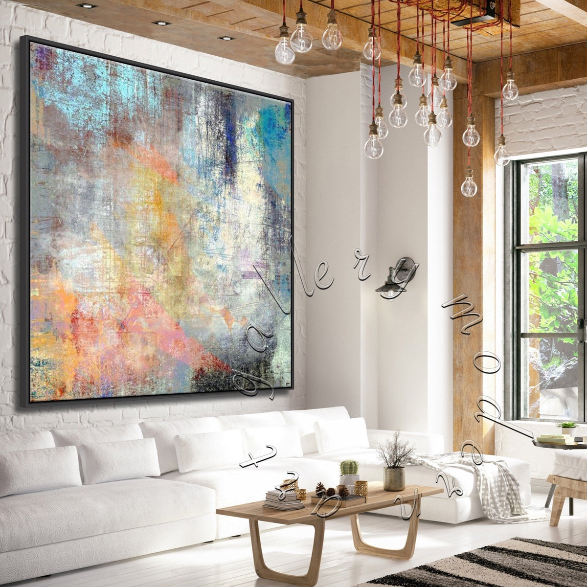 Large Abstract Canvas, Original Painting, Framed Wall Art