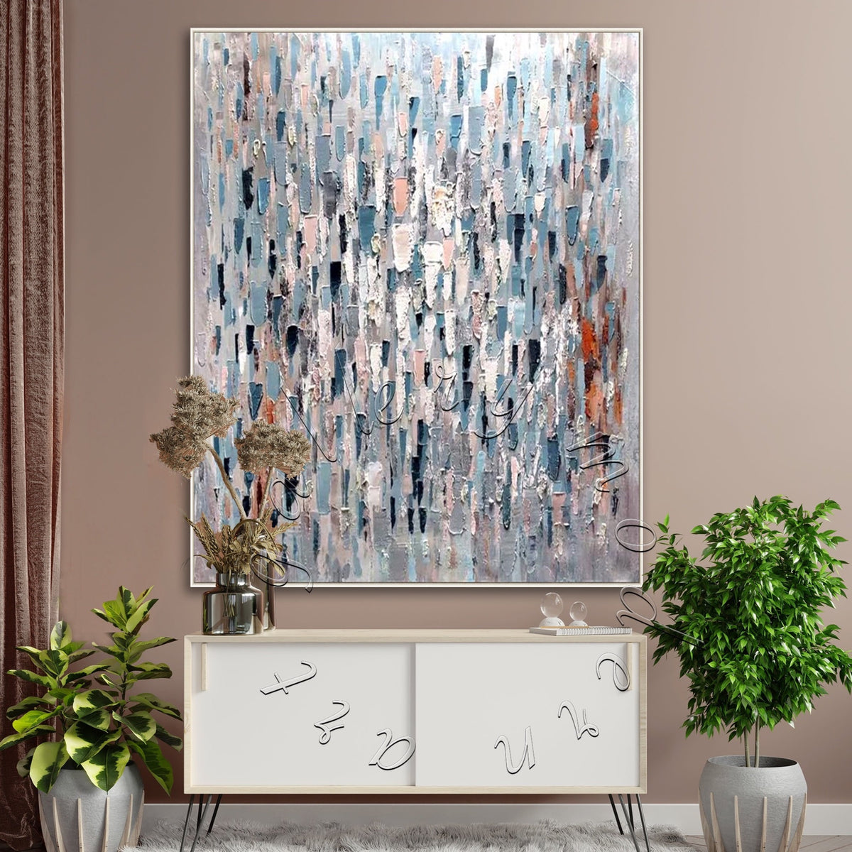 Texture Abstract Original Painting on Canvas, Colorful Wall Art