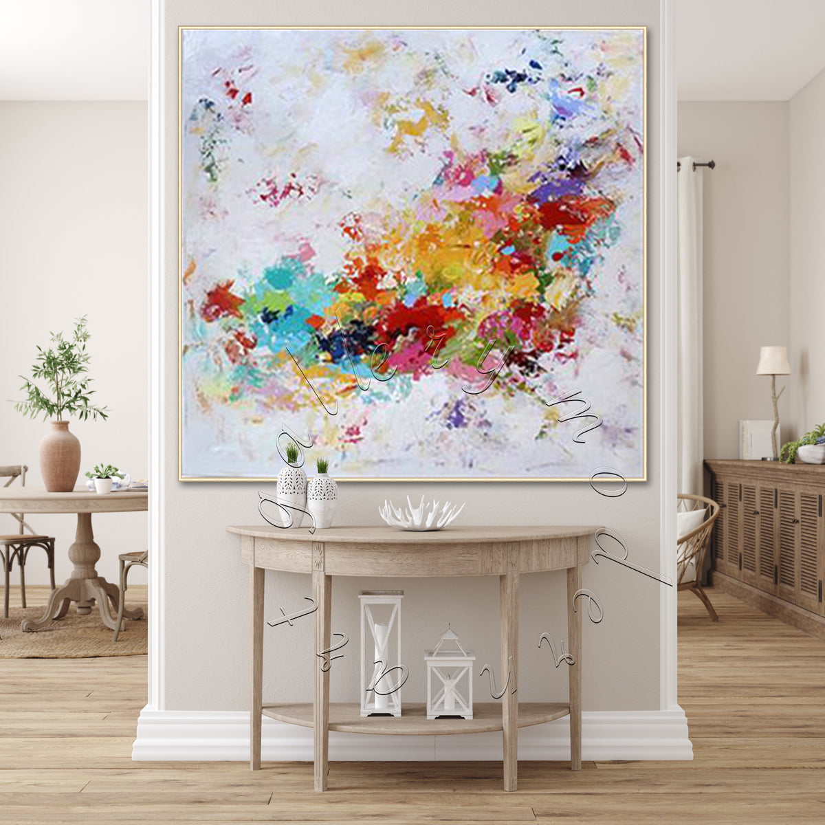 Large Canvas Wall Art, Original Abstract Painting, Textured Canvas