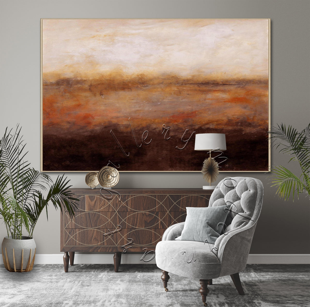 Oversize Landscape Abstract Original Painting on Canvas, Modern Wall Art