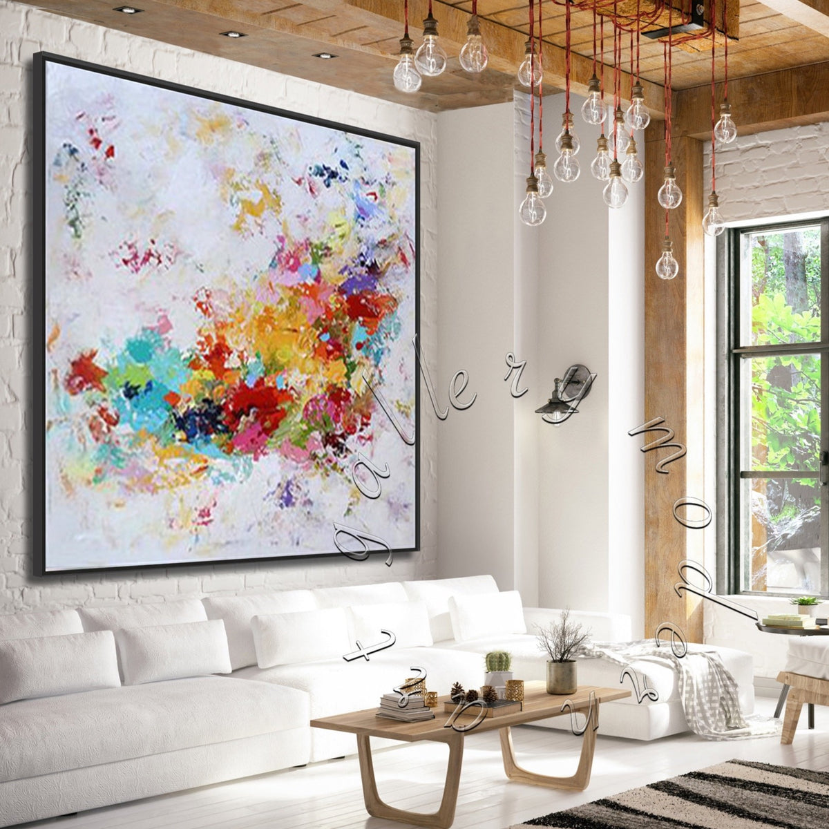 large abstract flower canvas