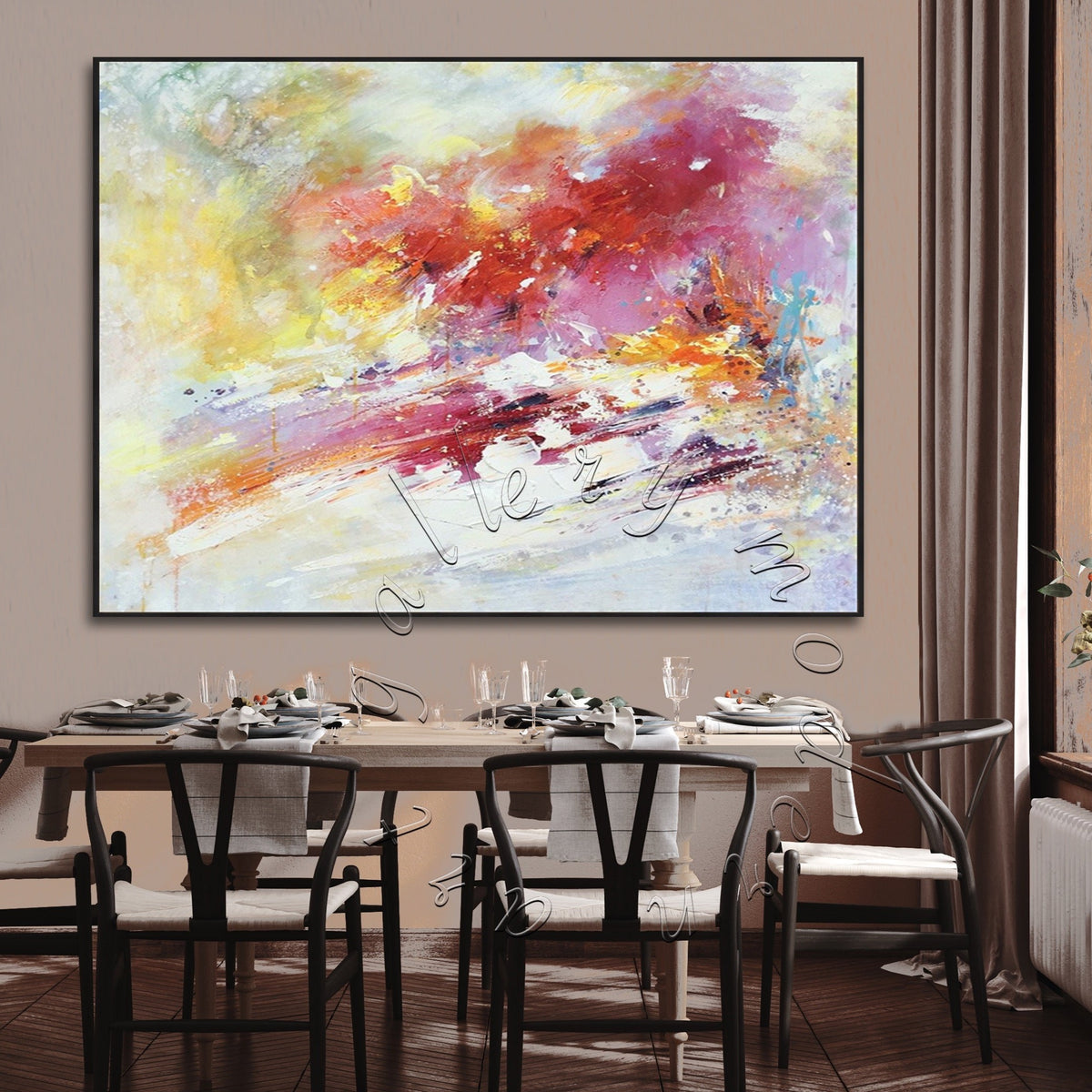 &quot;Bright &amp; Happy&quot; Abstract Original Painting, Modern Wall Art Canvas