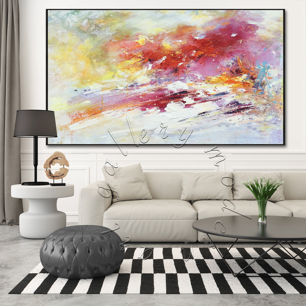 &quot;Bright &amp; Happy&quot; Abstract Original Painting, Modern Wall Art Canvas